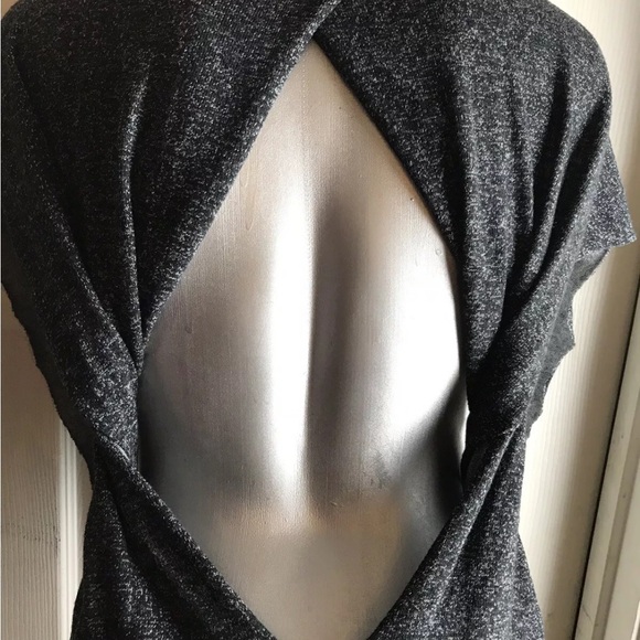 Anthropologie Sparkle & Fade Top Open Knot Back-  Gray Black Mix -Size M - Picture 6 of 9